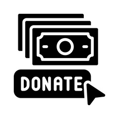 live and streaming related donate cash or dollar with arrow button vector in solid design,