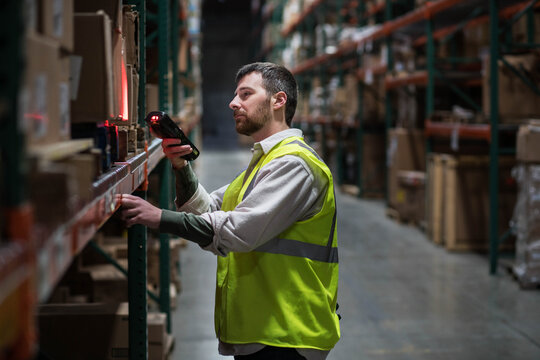 Worker in distribution warehouse