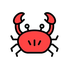 ocean related crab use in sea food with eyes vector with editable stroke,