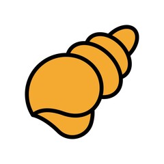 ocean related sea shell in water and sand vector with editable stroke,