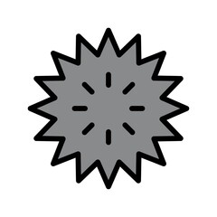 ocean related sea urchin fish in water with eyes and zig zag vector with editable stroke,