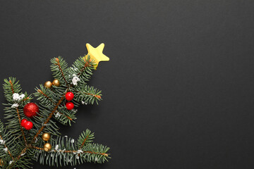 Beautiful Christmas composition on dark background