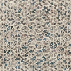 Chic formal grungy geometric shapes texture seamless pattern. High quality illustration. Strange abstract geo design in a trendy posh exotic style. Grainy fabric texture overlay.