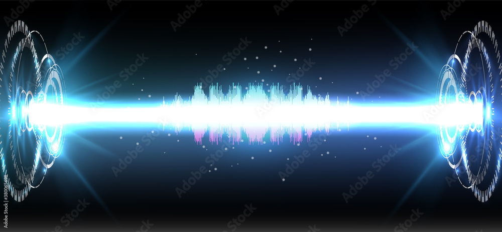 Poster futuristic circle vector hud interface screen design. abstract style on blue background. abstract ve