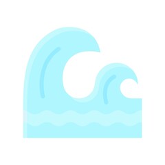 ocean related long or high water waves vector in flat style,