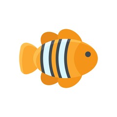 ocean related clown fish in sea with eye vector in flat style,