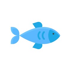 ocean related fish in water with eye and wings vector in flat style,
