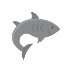 ocean related shark fish in water with eye and wings vector in flat style,