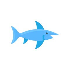 ocean related sword fish in water with eye and wings vector in flat style,