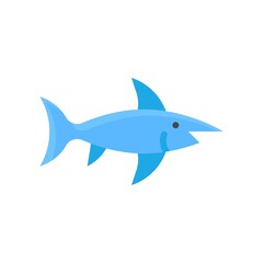 ocean related sword fish in water with eye and wings vector in flat style,