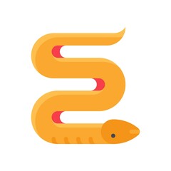 ocean related eel fish in water with eyes vector in flat style,