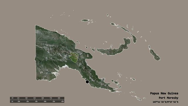 Location of Eastern Highlands, province of Papua New Guinea,. Satellite