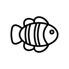 ocean related clown fish in sea with eye vector in lineal style,