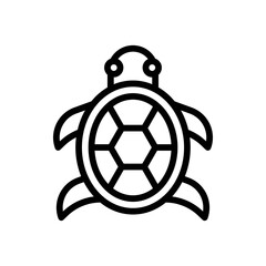 ocean related turtle in water with eye and neck shape vector in lineal style,