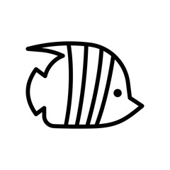 ocean related fish in water with eyes strips and wings vector in lineal style,