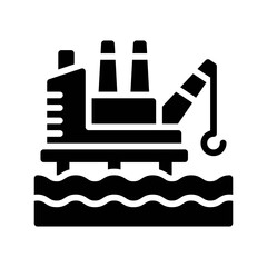 ocean related water bridge or station with water waves and vector in solid design,