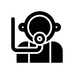 ocean related boy with helmet and oxygen pipe vector in solid design,