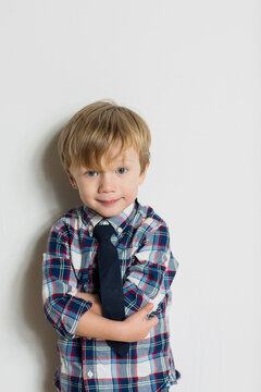 Young boy in tie