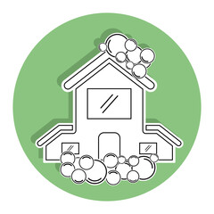 Isolated clean house icon. Cleaning products icon - Vector