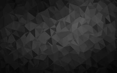 Dark Black vector polygon abstract backdrop. Triangular geometric sample with gradient.  Completely new template for your business design.