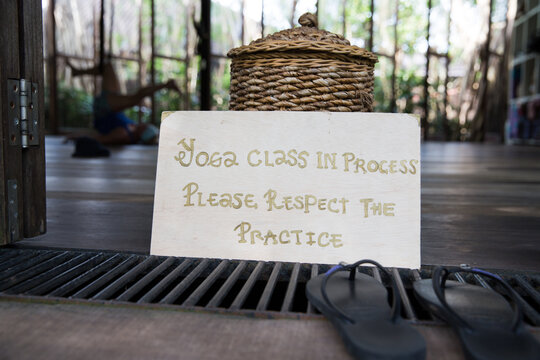 Yoga class in process - please, respect the practice