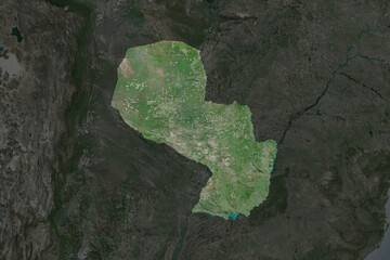 Paraguay. Neighbourhood desaturated. Satellite