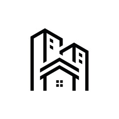 Modern building logo design vector