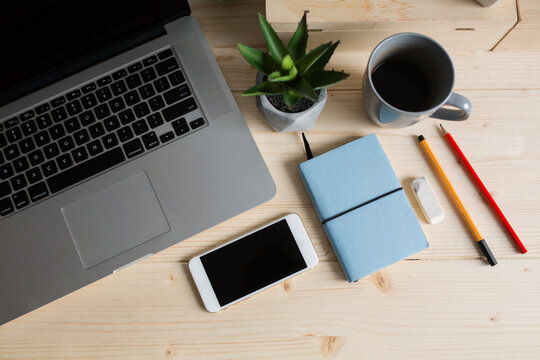 Desk setup of a graphic designer