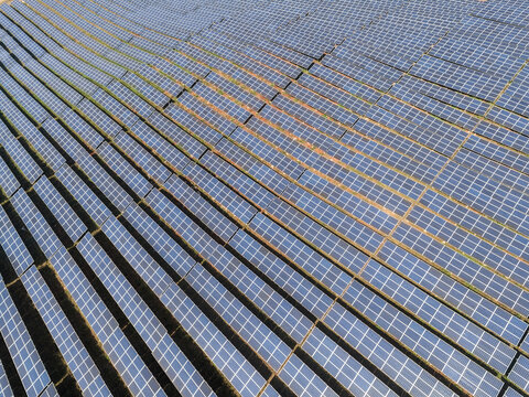 Aerial photography bird-eye view of Solar energy power generator