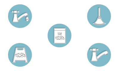 Fototapeta premium Set of cleaning products icons - Vector illustration