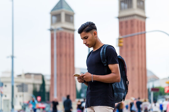 Man searching location in a Map App