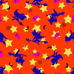 seamless pattern halloween background with stars