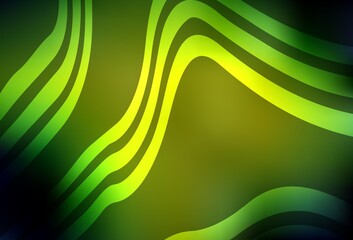 Dark Green, Yellow vector background with wry lines.