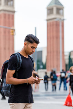 Man searching location in a Map App