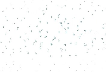 Light Green vector background with music symbols.