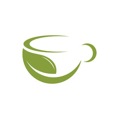 Simple tea cup logo design vector