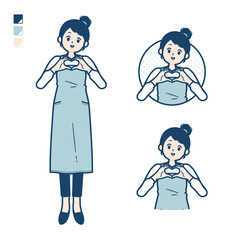 Fototapeta premium simple apron woman_love-mark-hand-sign