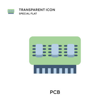 Pcb vector icon. Flat style illustration. EPS 10 vector.