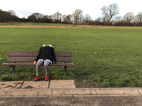 Girl on bench