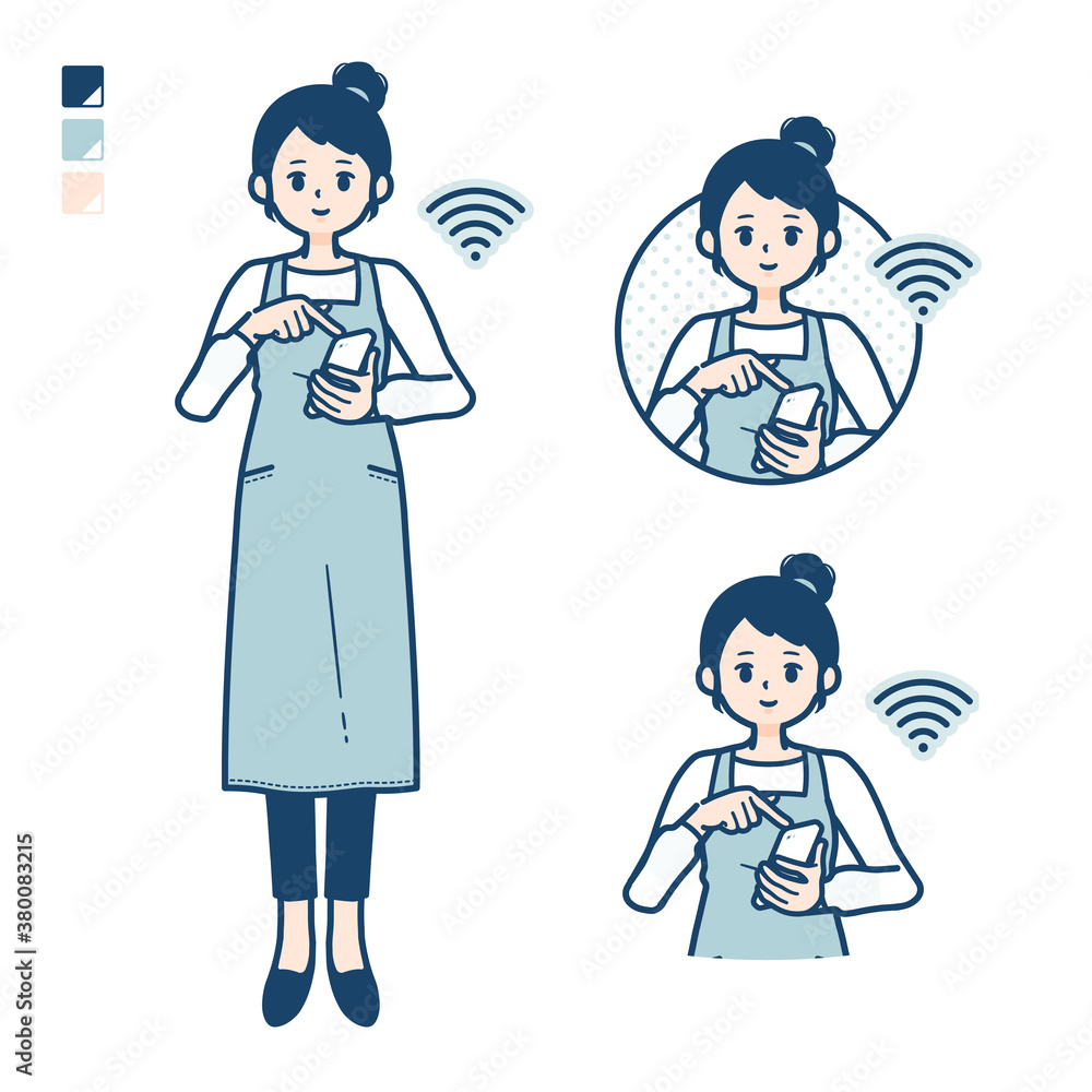 Poster simple apron woman_smartphone-touch