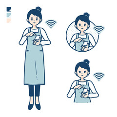 simple apron woman_smartphone-touch
