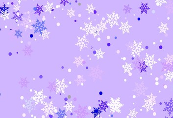 Naklejka na ściany i meble Light Purple, Pink vector texture with colored snowflakes.