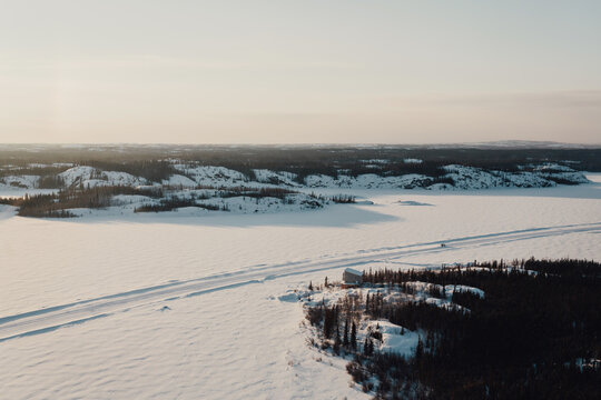 Ice Road Through Yellowknife