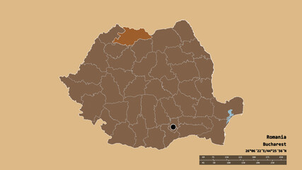 Location of Maramures, county of Romania,. Pattern