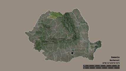 Location of Maramures, county of Romania,. Satellite