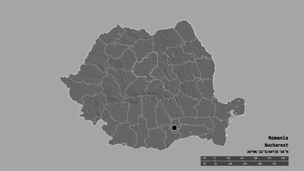 Location of Mures, county of Romania,. Bilevel
