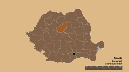 Location of Mures, county of Romania,. Pattern