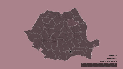 Location of Neamt, county of Romania,. Administrative