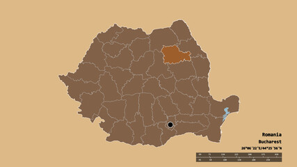 Location of Neamt, county of Romania,. Pattern