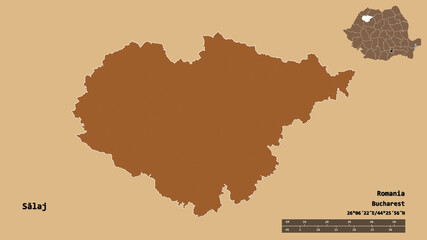 Obraz premium Salaj, county of Romania, zoomed. Pattern